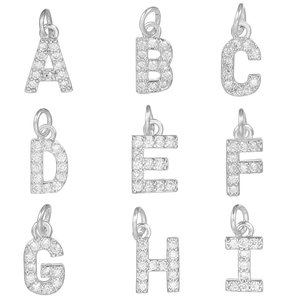 Micro Paved Zircon Copper Alphabet Letter Pendant Charm For DIY Jewelry Making 18K Gold Silver Plated Accessories