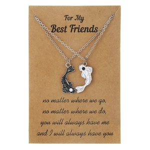 Stainless Steel Alloy Koi Fish Yin Yang Tai Chi Pendant Necklace And Bracelet Enamel Drip Oil Jewelry For Friends Couples Gift