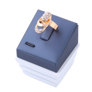 Gold-plated adjustable nail ring with sparkling rhinestones and hollow-out design