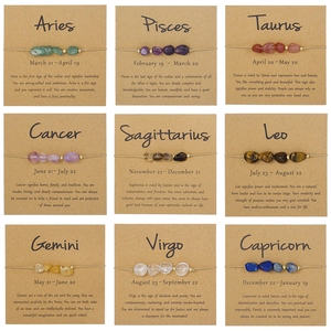Set di Bracciali Intrecciati in Pietra Naturale a 12 Costellazioni per Donna Uomo Braccialetto di Amicizia in Pietra Grezza Fatto a Mano Gioielli Zodiacali Regalo