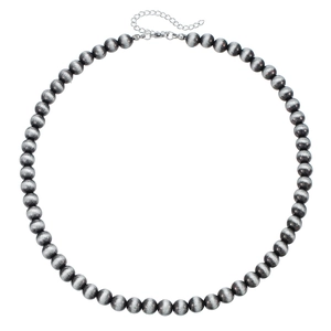 Collier style Navajo vintage avec perles métalliques brossées et fermoir mousqueton réglable