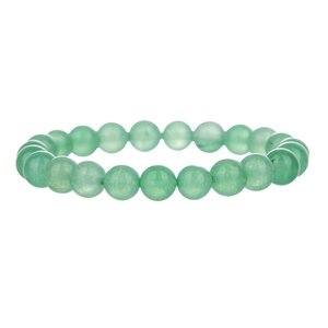Macro di perle in pietra naturale aventurina verde chiaro da 10mm su bracciale elastico