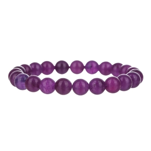 Bracciale unisex vintage con perle di ametista naturale e pietre tonde di cristallo