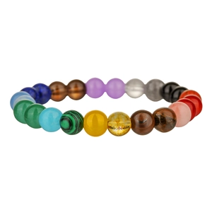 Pulsera chakra de piedras naturales de 8mm con cuentas de ágata y amatista para la energía