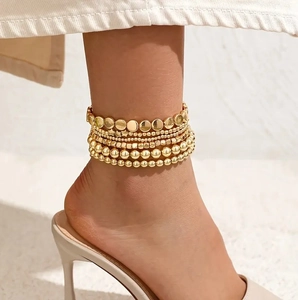 Mode Mehrschichtiges Künstliche Perlen Armband Set Für Damen Stern Scheibe Kunstperle Boho Gold Silber Elastische Handkette Schmuck Geschenk