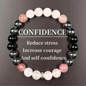 Natural Stone Healing Bead Bracelet For Women Men Anxiety Relief Tiger Eye Hematite Amethyst Elastic Yoga Bracelet Jewelry