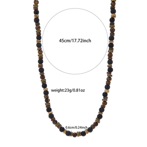 Dettaglio della collana occhio di tigre da 45cm con misure e perle da 0,6cm