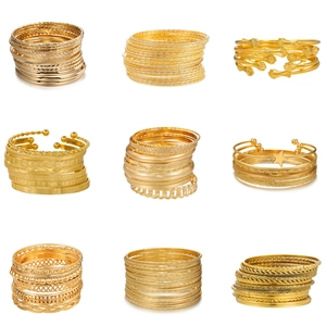 Bracciali Rigidi in Ferro Impilabili Individuali Geometrici per Donna Oro Argento Galvanizzato Braccialetti Aperti Gioielli Moda