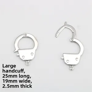 Detailed view of polished stainless steel handcuff-shaped DIY jewelry clasp accessories