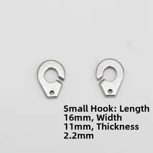 Detailed view of silver stainless steel handcuff clasp with 16mm x 11mm dimensions for DIY