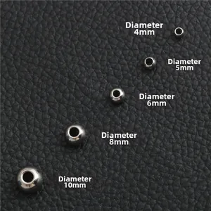 Gepolijste roestvrijstalen ronde kralen van 4mm tot 10mm voor DIY sieraden maken