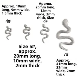 Tabella taglie per ciondoli a serpente in acciaio con misure da 18 mm a 41 mm di lunghezza