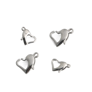 Chiusura a Moschettone in Acciaio Inossidabile a Forma di Cuore e Delfino Lucidato Connettore per Gioielli Fai da Te