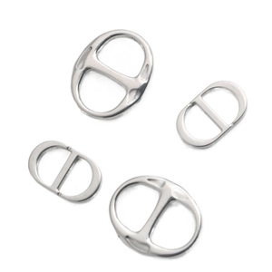 Ciondolo in Acciaio Inossidabile Lettera CD e Naso di Maiale per Fai da Te Collana Bracciale Accessori per Gioielli Argento