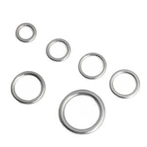 Polished stainless steel seamless O-rings in various sizes for DIY jewelry and crafts