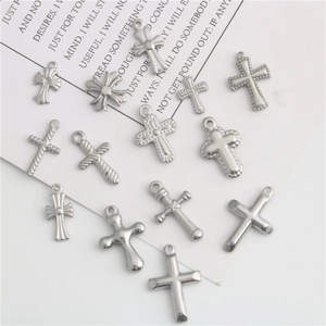 Pendenti Mini Croce in Acciaio Inossidabile per Creazione Fai da Te Collane Bracciali Piccoli Ciondoli Religiosi per Gioielli