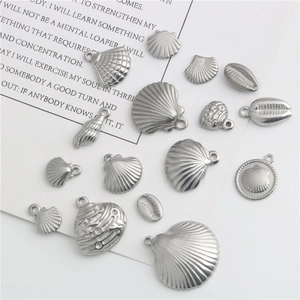 Edelstahl Meerschnecke Jakobsmuschel Anhänger Für DIY Schmuckherstellung Halskette Armband Zubehör Meer Thema Metall Charms
