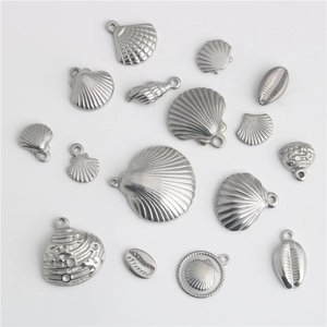 Edelstahl Muschel und Schnecke Anhänger Set für DIY Schmuckherstellung Zubehör