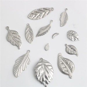 Edelstahl Blattanhänger Set für DIY-Schmuckherstellung in poliertem Silber-Finish