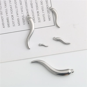 Stainless Steel Chili Horn Pendant S-Shaped Cornicello Charm For DIY Necklace Bracelet Jewelry Making Accessories Pendant Only