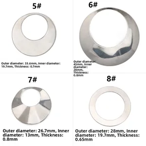 Größenangaben für geometrische Edelstahl-Ohrringanhänger mit Durchmesser und Dicke