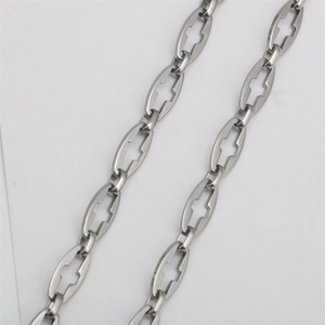 Bracelet en acier inoxydable fait main avec maillons croix et texture de chaîne ovale