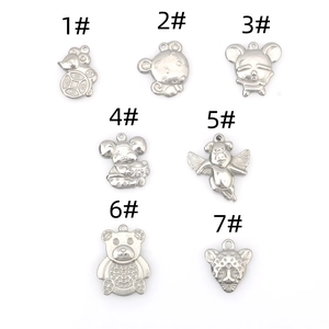 Détails de sept pendentifs animaux en acier inoxydable punk pour accessoires bijoux DIY