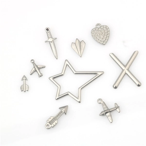 Stainless Steel Pendants Airplane Dagger Heart Star Charms DIY Jewelry Making Accessories For Necklace Bracelet Punk Hip Hop Style