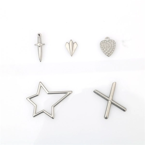 Stainless steel charms set featuring plane dagger and heart pendants for DIY jewelry