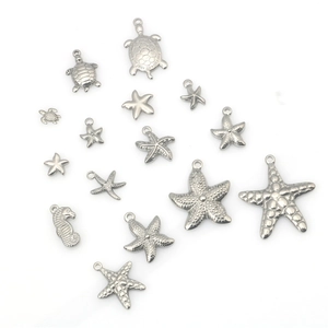 Ensemble de pendentifs en acier inoxydable tortue de mer hippocampe et étoile de mer DIY