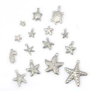 Pendentifs de Créatures Marines en Acier Inoxydable Thème Océan Tortue Hippocampe Étoile de Mer Pour Bijoux DIY