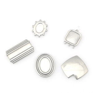 Colgantes geométricos irregulares de acero inoxidable plateado para joyería DIY