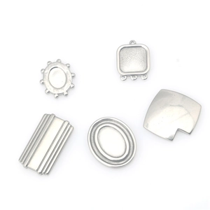 Set de dijes de acero inoxidable ovalados y cuadrados para joyería DIY estilo punk