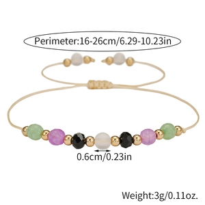 Pulsera bohemia de la amistad con perlas de cristal y cordón ajustable para mujeres