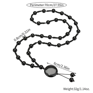Gothic Onyx Perlenkette für Damen und Herren mit 70cm Kette und 6cm großem Anhänger