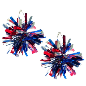 Boucles d'oreilles à pompons scintillants rouge bleu et argent pour le 4 juillet