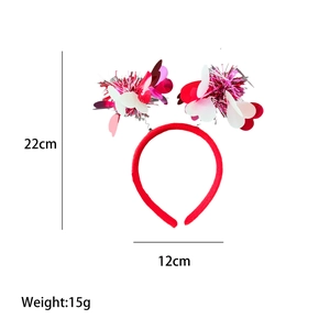 Serre-tête cœurs roses et rouges pour la Saint-Valentin, taille 22x12 cm