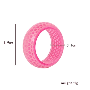 Leuchtender rosa Ring mit Bienenwaben-Muster aus Harz für Damen im modernen Design