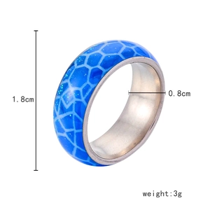 Leuchtender blauer Edelstahlring mit Wabenmuster und 8mm Breite für Damen und Herren