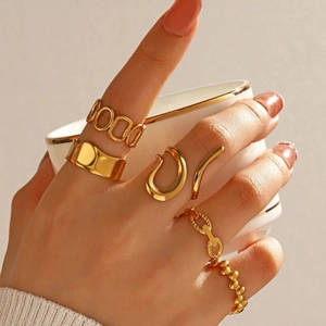 Minimalisti Anelli Aperti In Acciaio Inossidabile Placcato Oro Per Donna Geometrici Intrecciati Fashion Rings Per Uso Quotidiano Gioielli Popolari