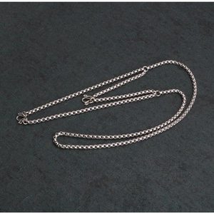 Polished silver titanium steel box chain with M-clasp for necklaces and pendants