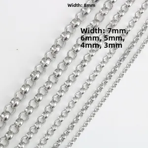Comparison of stainless steel round link chains in widths from 3mm to 8mm