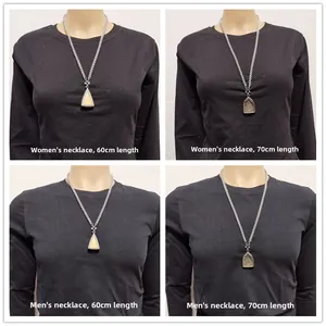 Comparativa de cadenas de acero inoxidable de 60cm y 70cm usadas por hombre y mujer