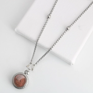 Stainless Steel Box Chain Necklace With Beads S-Hook Clasp For Men Women Amulet Pendant Hanging Chain Jewelry Accessory