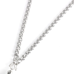 Silberne Edelstahl Weizenkette Halskette mit S-Haken Verschluss für Herren und Damen