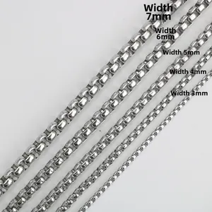 Comparaison de chaînes vénitiennes en acier inoxydable de 3 mm à 7 mm pour pendentifs