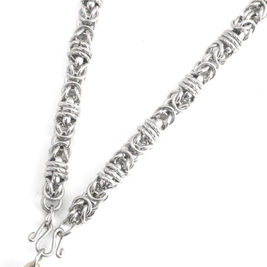 Byzantine stainless steel dragon chain necklace with secure S-hook clasp for men and women