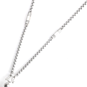 Polished silver stainless steel box chain necklace with S-hook clasp for pendants