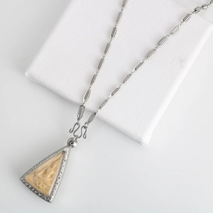 Stainless Steel Thai Buddha Amulet Chain Necklace For Men Women Spiral Spring Lantern Link Box Chain Religious Jewelry Silver Tone