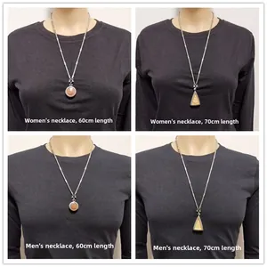 Comparison of 60cm and 70cm stainless steel snake chains for Buddha pendant necklaces
